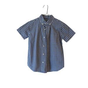 J. Crew Boy's Short Sleeve Shirt. Blue & White Check. Size 5. 100% Cotton